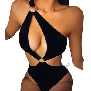Hilinker O-Ring Sexy Cutout Halter One Piece High Cut Swimsuit Size: Small